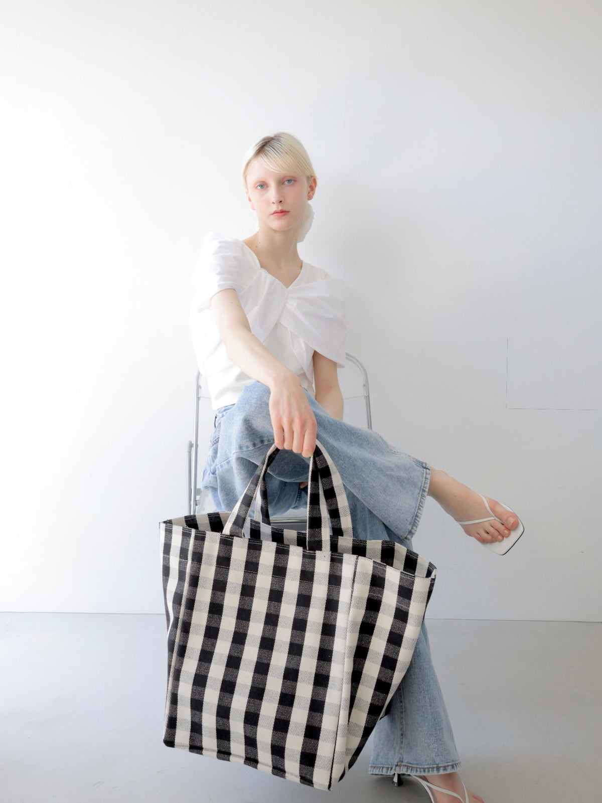 【SAMPLE SALE / swanë】gingham big tote bag