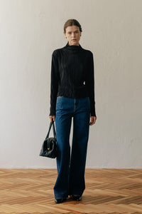 【ELBORN】Melissa High-neck Pleats Top