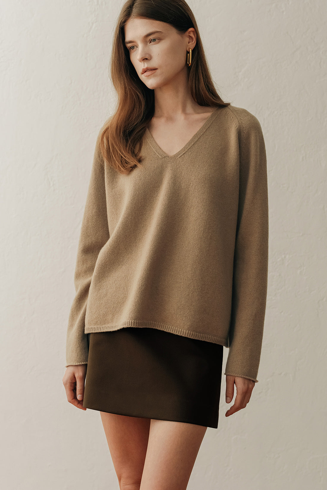 【ELBORN】Rona Wool V-neck Knit Top