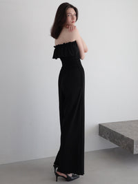 frill maxi jumpsuit