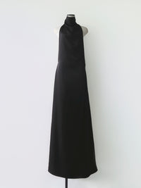 satin halter maxi dress