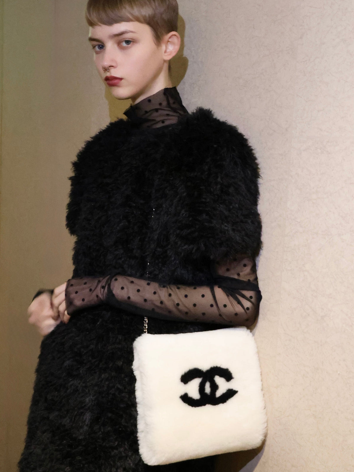 【AMOMMA】CANDY MINI FUR DRESS