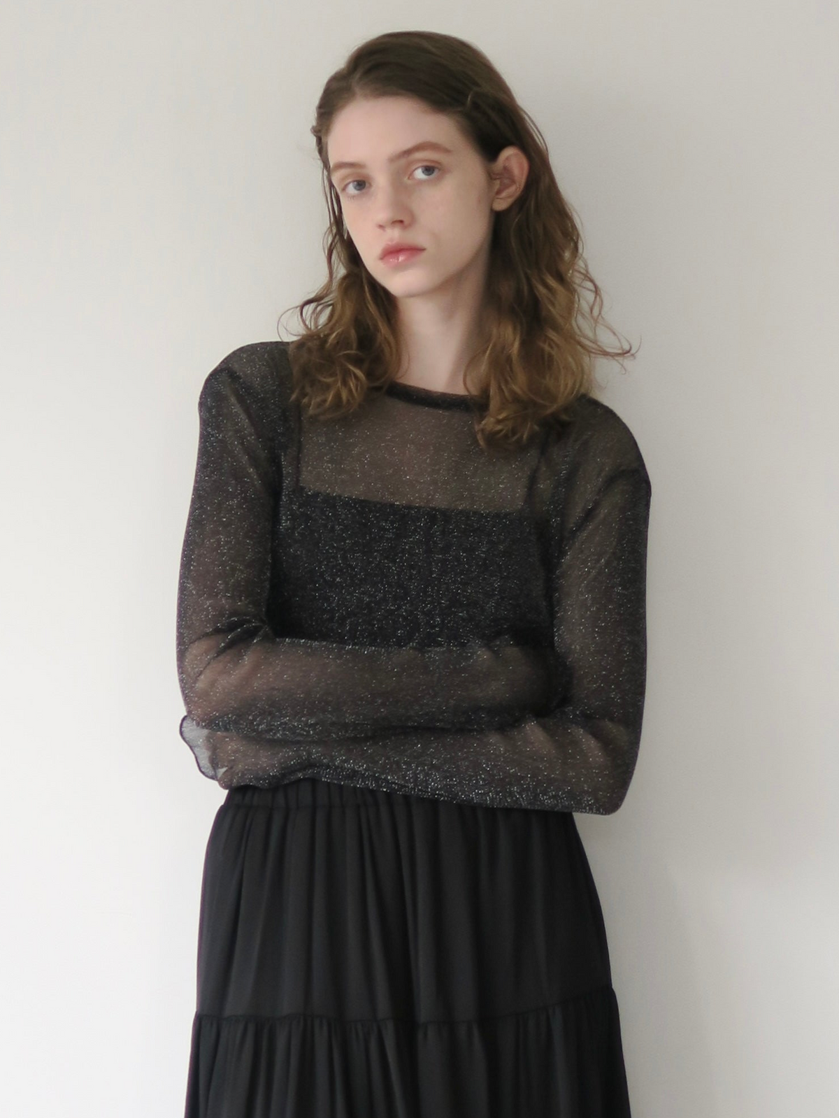 [ sample sale ] glitter sheer tops