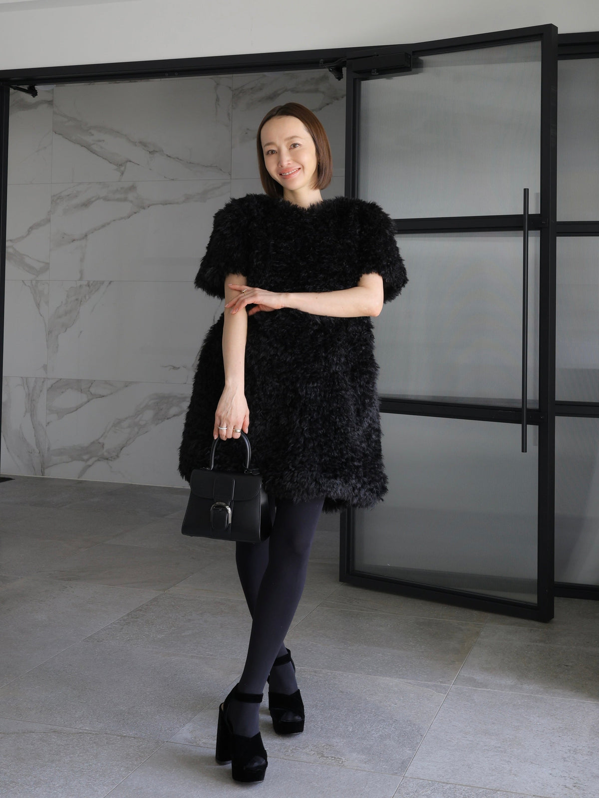 【AMOMMA】CANDY MINI FUR DRESS