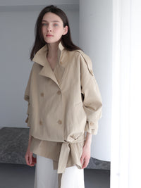 【SAMPLE SALE / célon】modern short trench coat