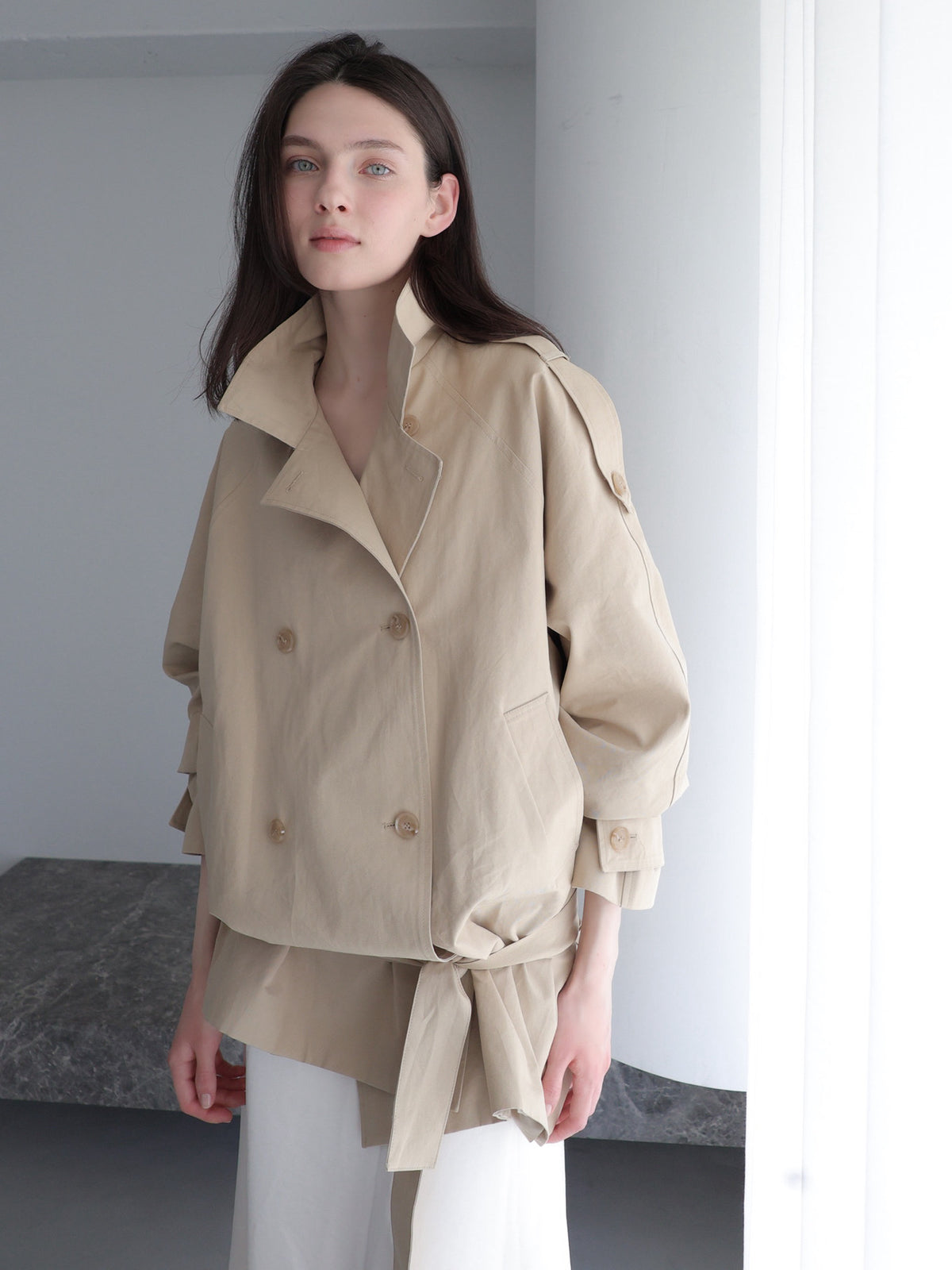【SAMPLE SALE / célon】modern short trench coat
