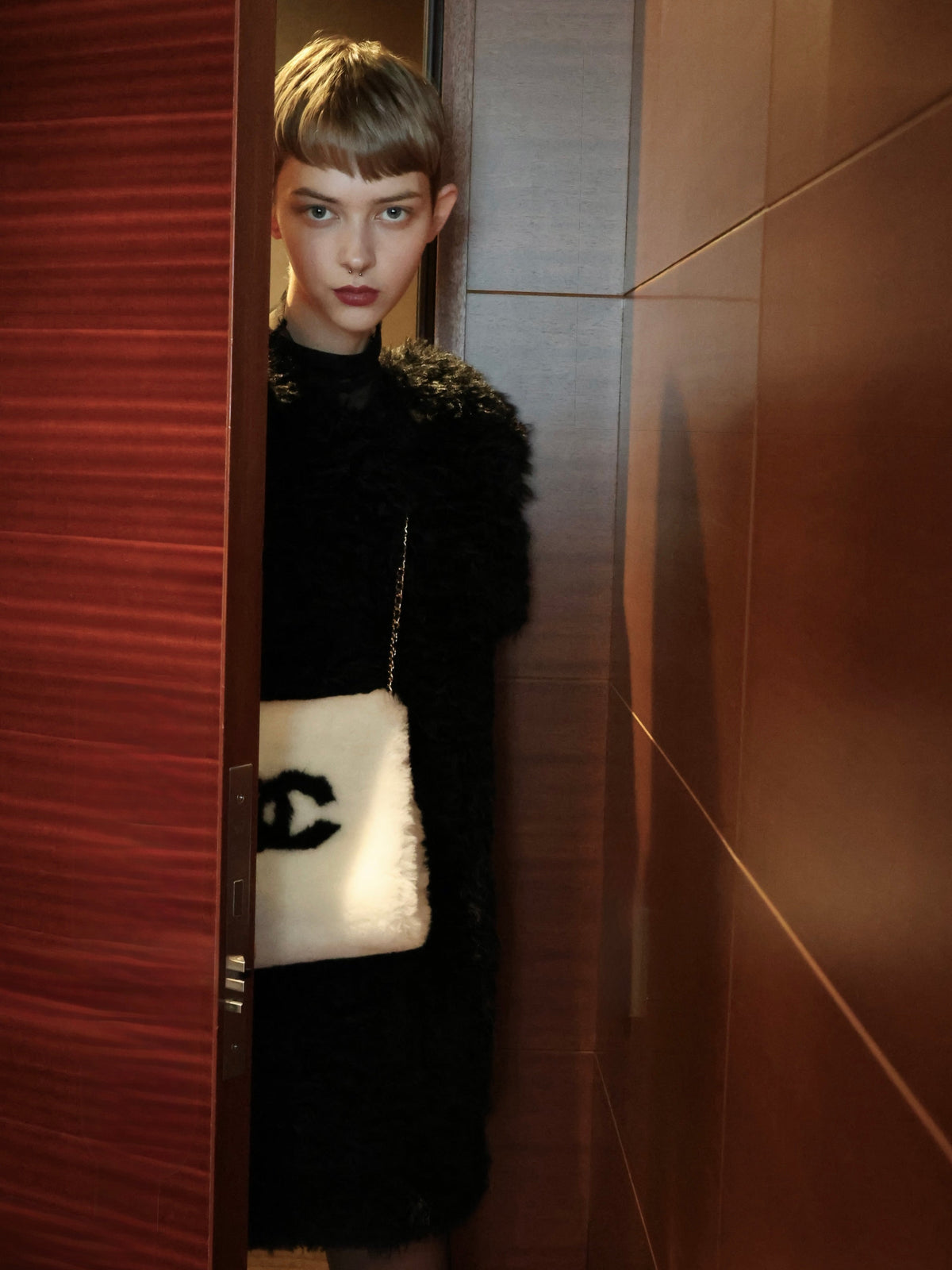 【AMOMMA】CANDY MINI FUR DRESS