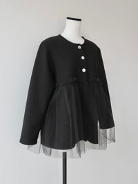 【SAMPLE SALE / swanë】tulle docking cardigan
