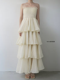 【célon】frilly tiered dress
