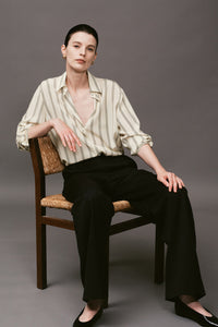 【ELBORN】Alexis Stripe Silk Shirt