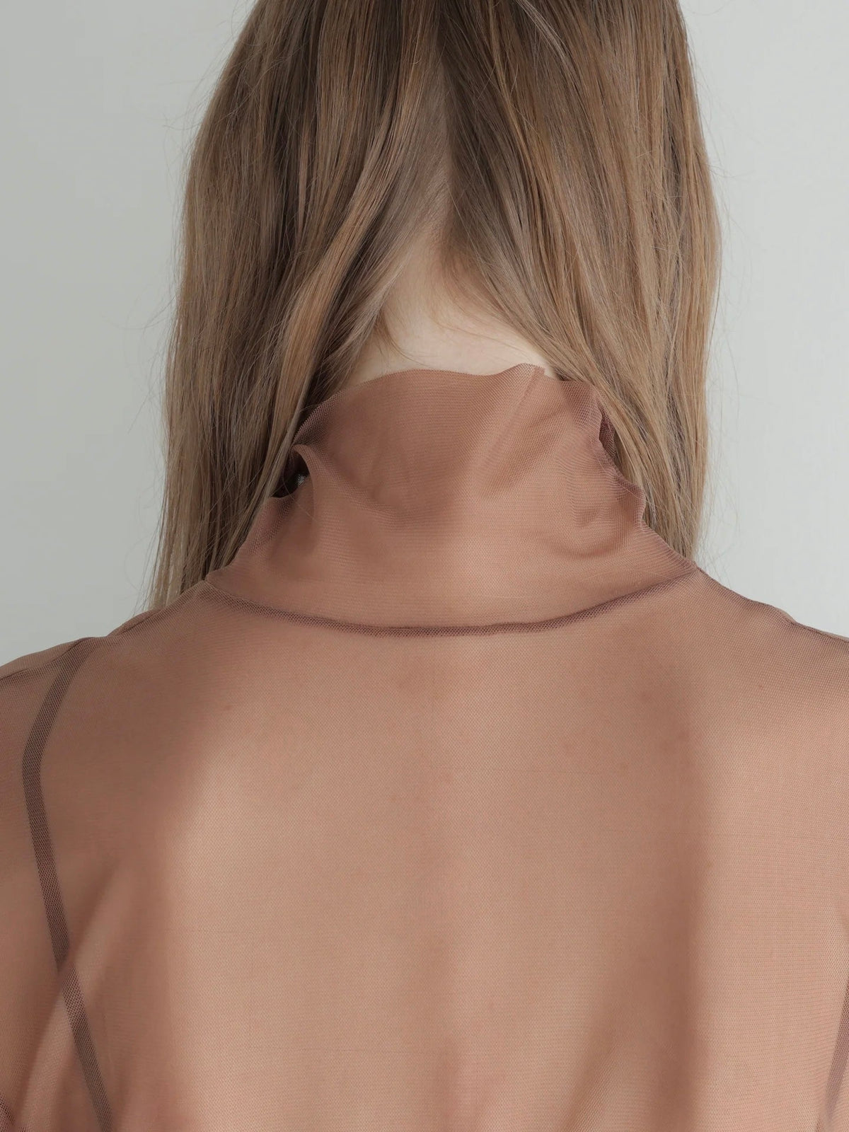 【SAMPLE SALE / AMOMMA】 LONG SLEEVE SHEER TOPS( BROWN )