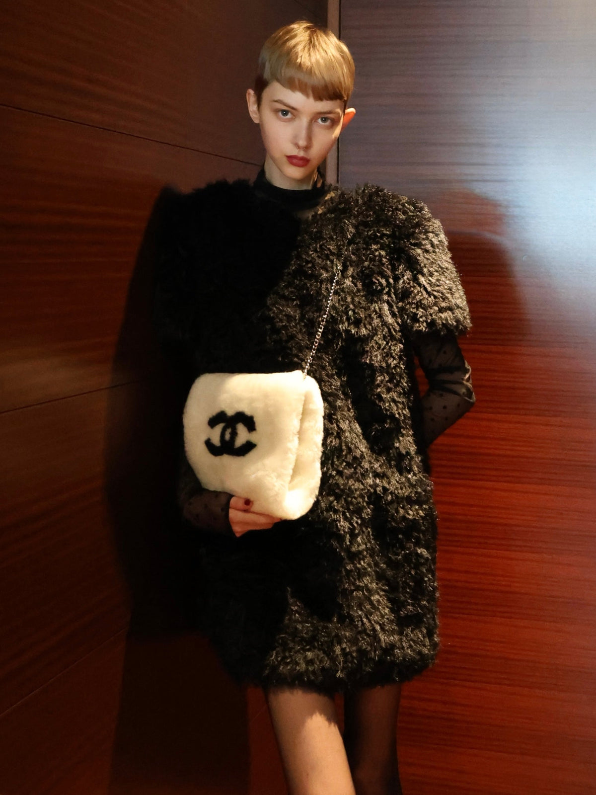 【AMOMMA】CANDY MINI FUR DRESS