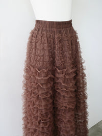 【celon】airy tulle long skirt