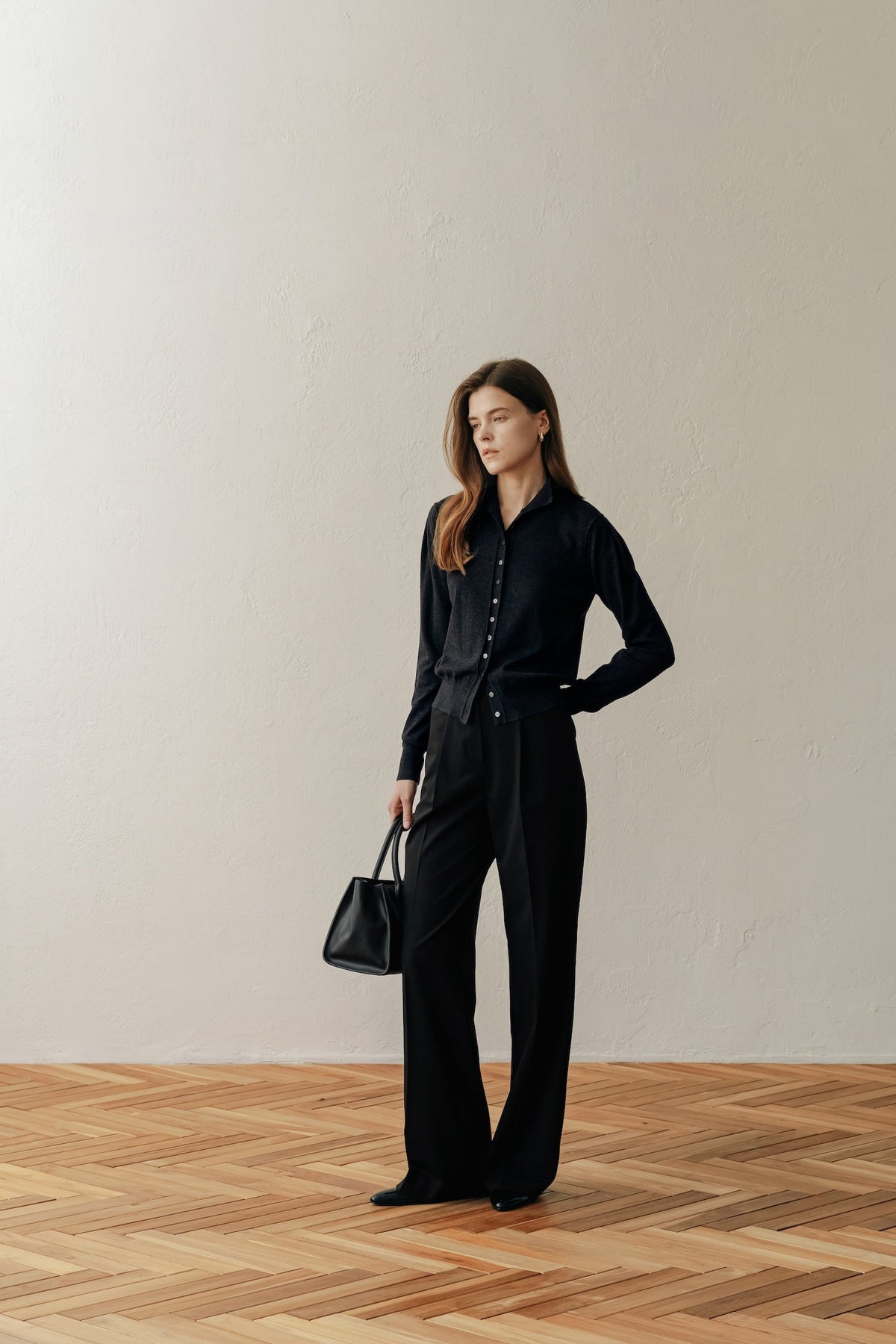 【ELBORN】Armelle High-neck Wool Cardigan
