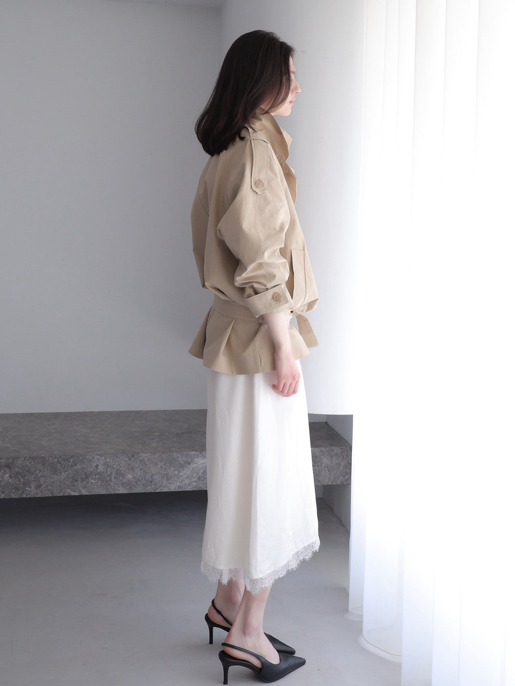 【SAMPLE SALE / célon】modern short trench coat