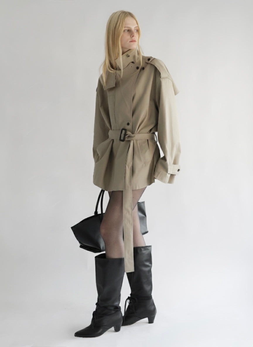 [AMOMMA] ISABELLA SHORT TRENCH COAT