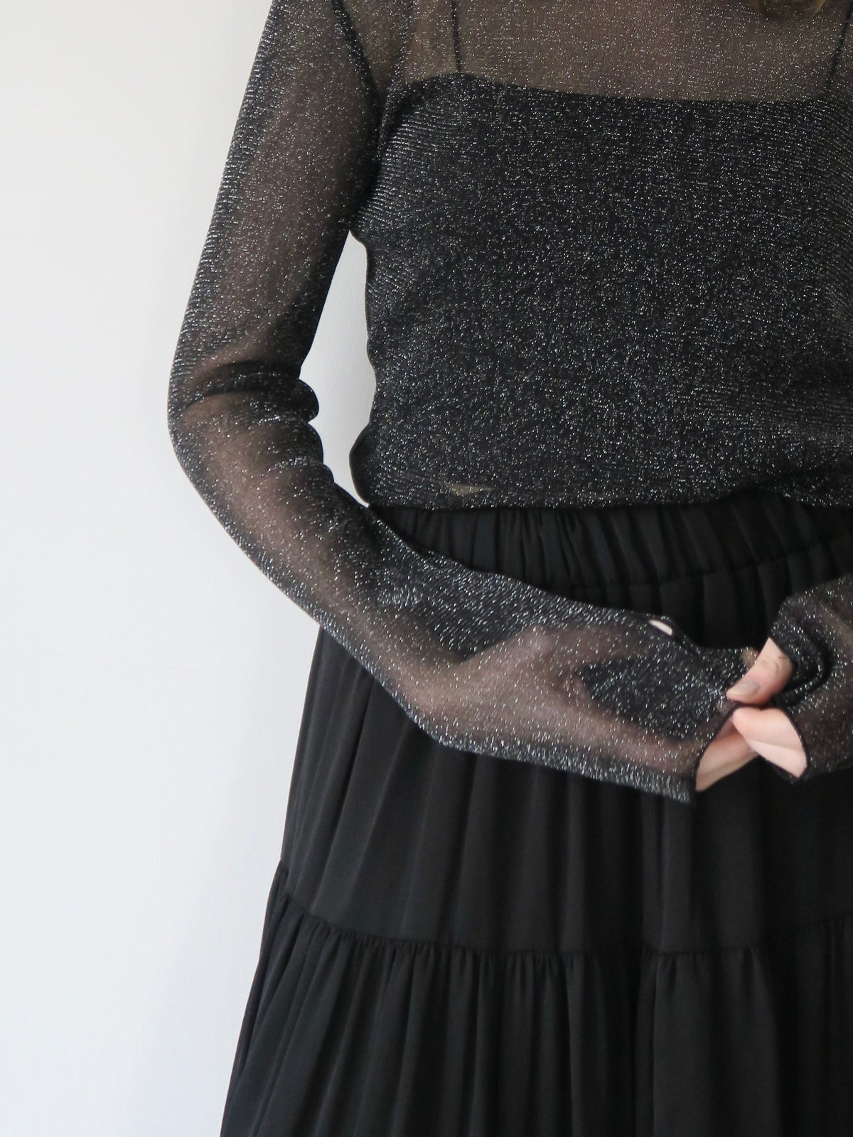 [ sample sale ] glitter sheer tops