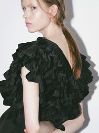 【AMOMMA】SATIN RAFFLE FRILL TOPS