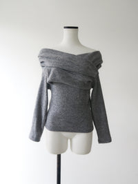 off shoulder wrap knit top