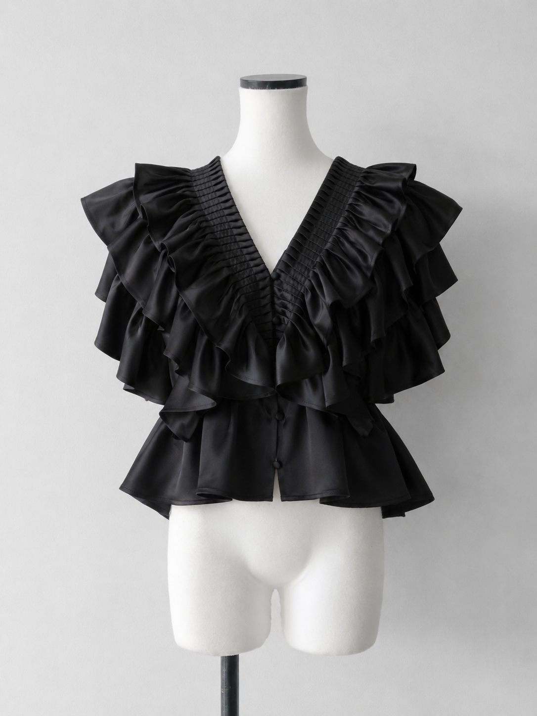 【AMOMMA】SATIN RAFFLE FRILL TOPS