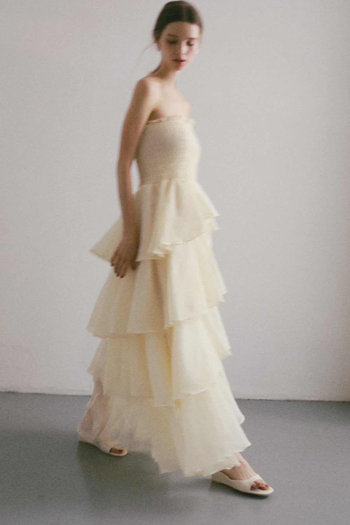 【célon】frilly tiered dress