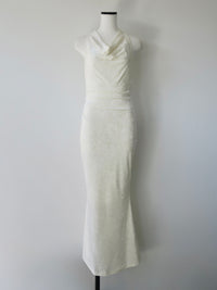 drape velour long dress