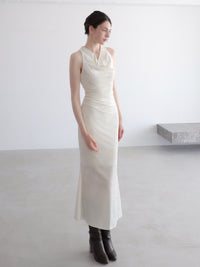 drape velour long dress