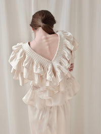 【AMOMMA】SATIN RAFFLE FRILL TOPS