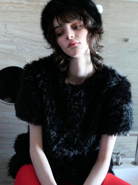 【AMOMMA】CANDY MINI FUR DRESS