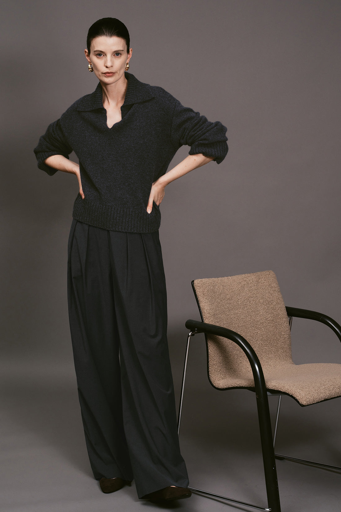 【ELBORN】Vaerin Wool Cashmere Collar Knit