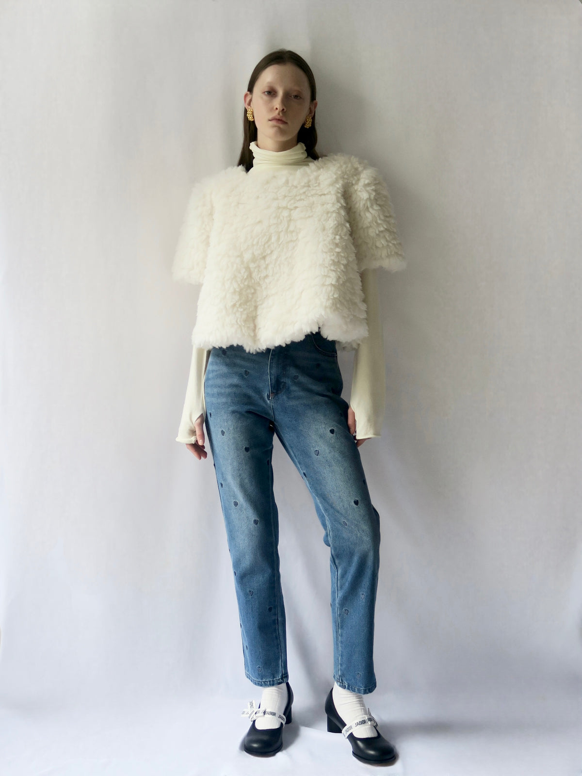 【SAMPLE SALE / AMOMMA】HEART TAPERED DENIM