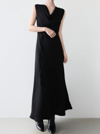 elegant drape maxi dress