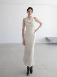 drape velour long dress