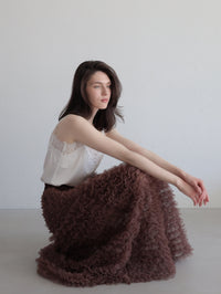 airy tulle long skirt