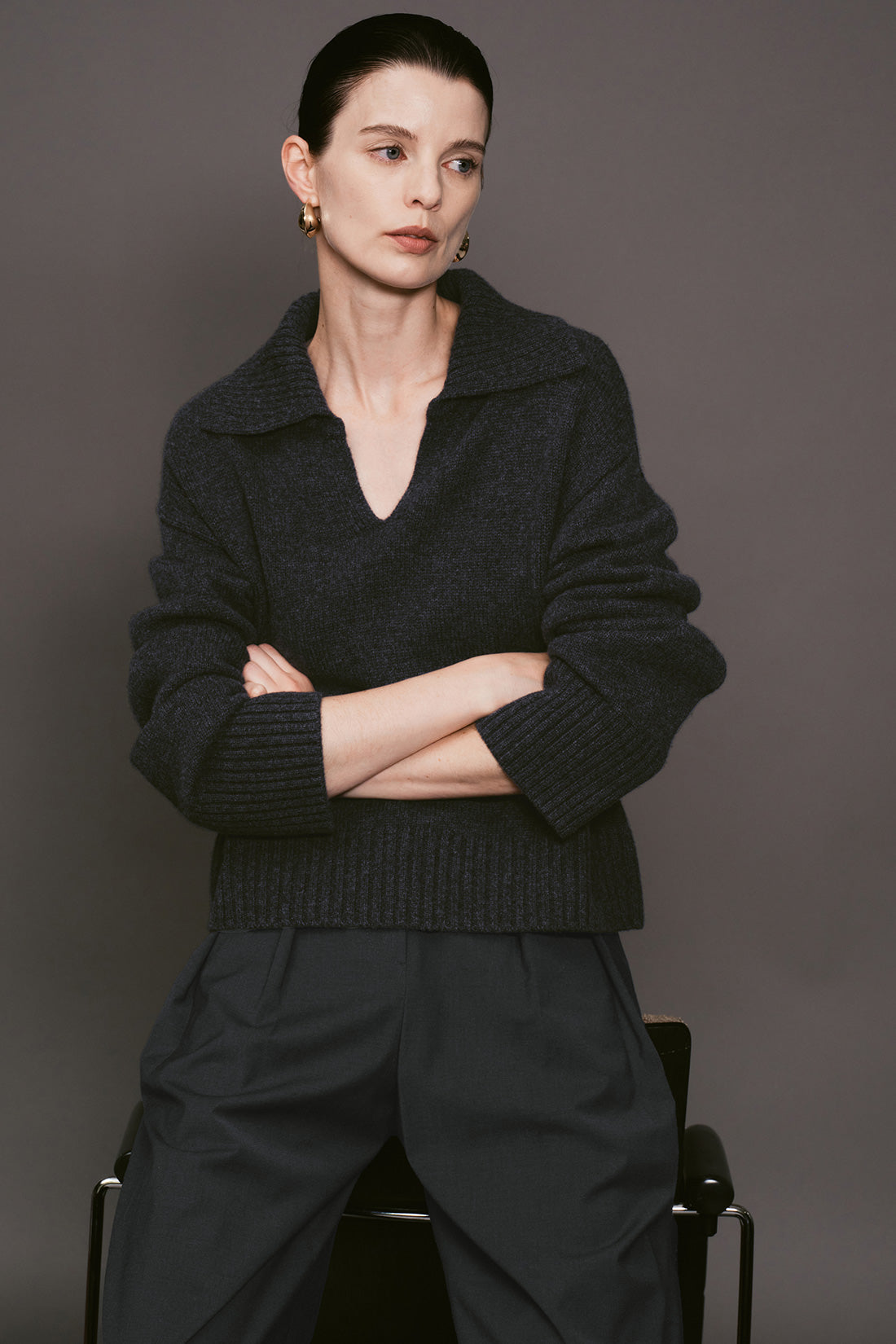 【ELBORN】Vaerin Wool Cashmere Collar Knit