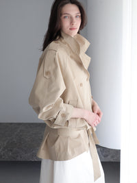 【SAMPLE SALE / célon】modern short trench coat