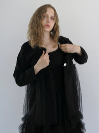【SAMPLE SALE / swanë】tulle docking cardigan
