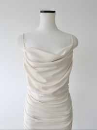 sleek draped maxi dress