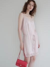 【AMOMMA】SATIN LACE SLIP DRESS