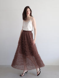 airy tulle long skirt