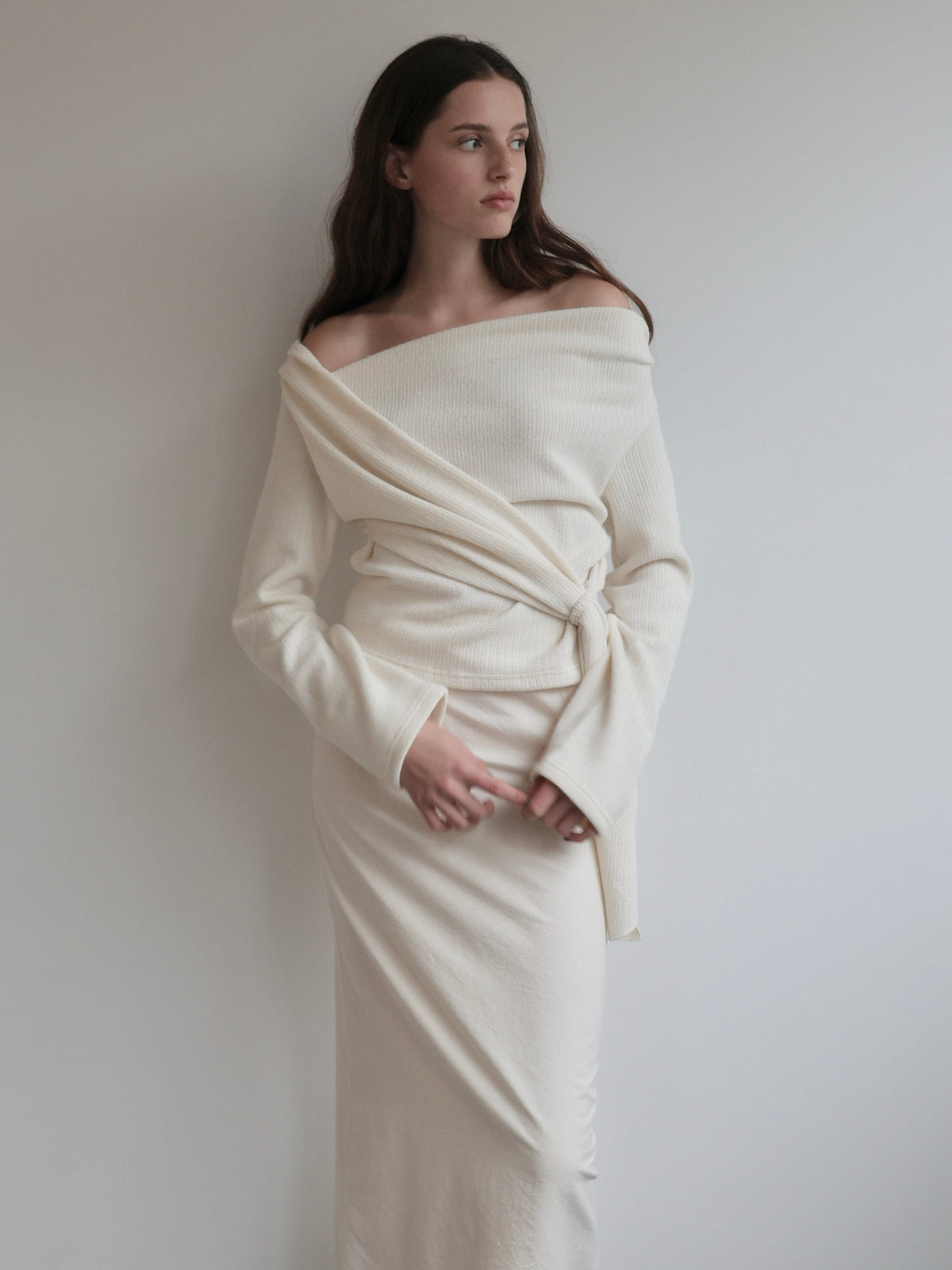 【SAMPLE SALE / miies miim】off shoulder drape tops