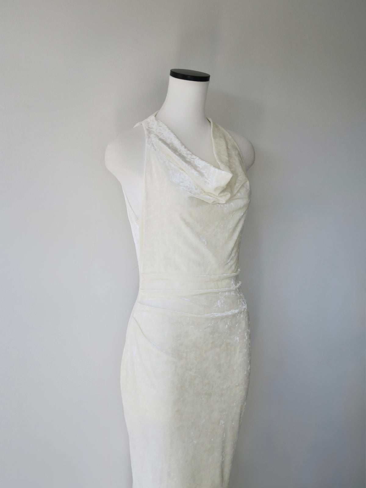 drape velour long dress