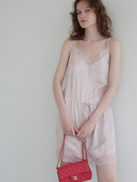 【AMOMMA】SATIN LACE SLIP DRESS