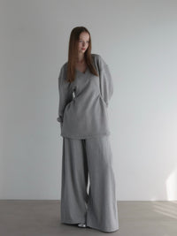 【AMOMMA】V NECK SWEAT MINI DRESS