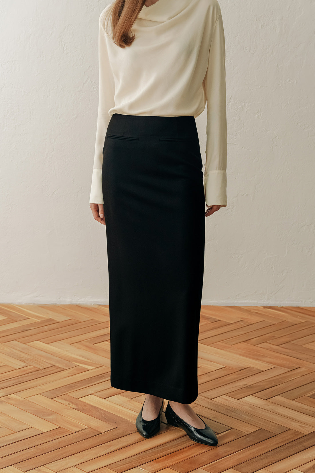 【ELBORN】Elize Wool long Skirt