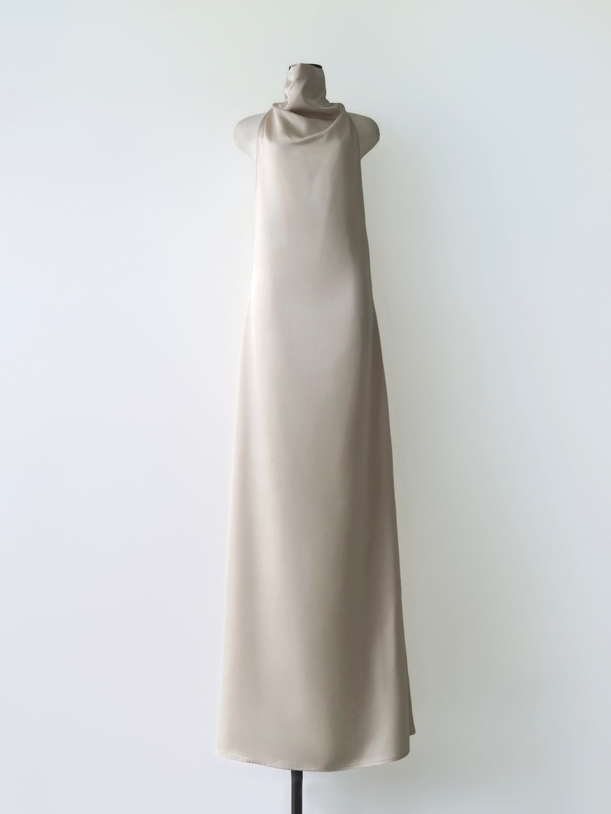 satin halter maxi dress