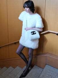 【AMOMMA】CANDY MINI FUR DRESS