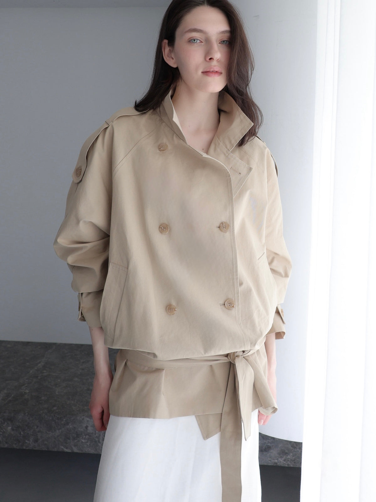 【SAMPLE SALE / célon】modern short trench coat