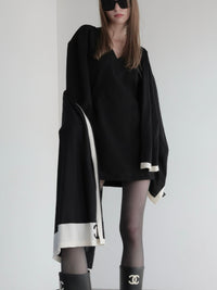 【AMOMMA】V NECK SWEAT MINI DRESS