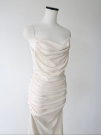 sleek draped maxi dress